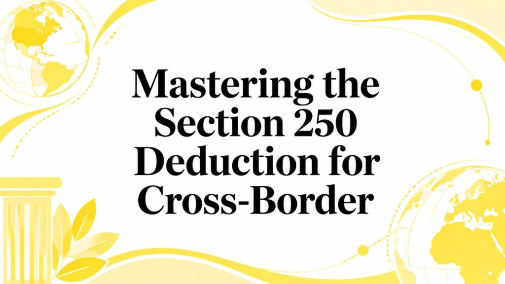 section-250-deduction-tax-presentation - Mayo Law Banner title: Mastering the Section 250 Deduction for Cross-Border (educational graphic)